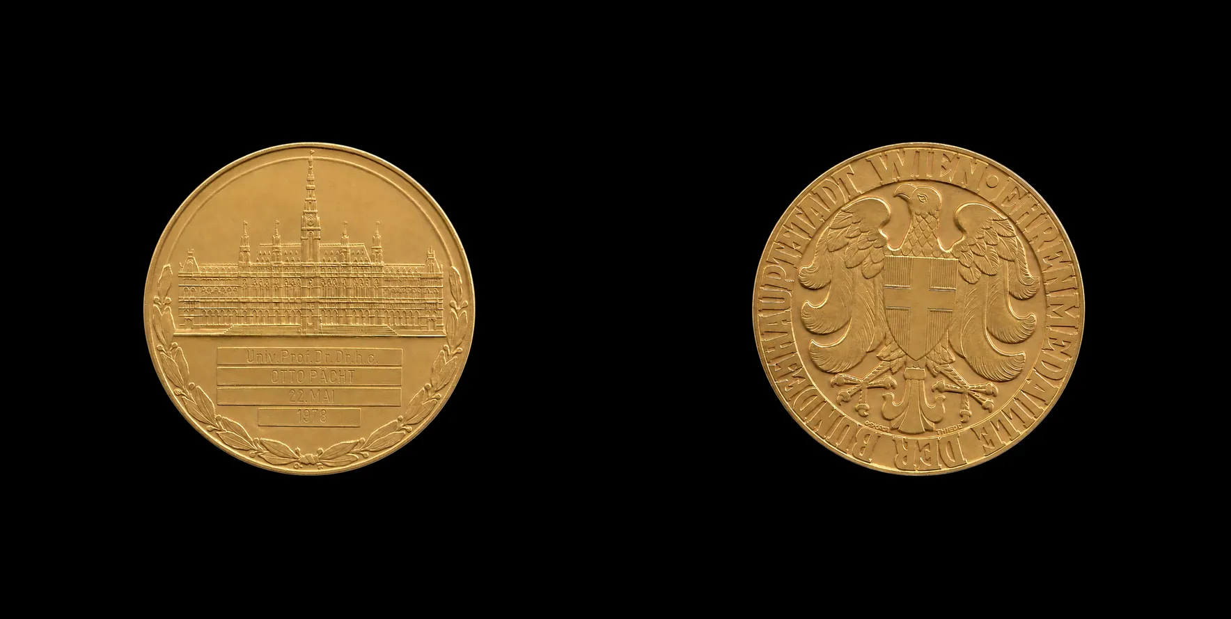 Ehrenmedaille der Bundeshauptstadt Wien in Gold, 1978