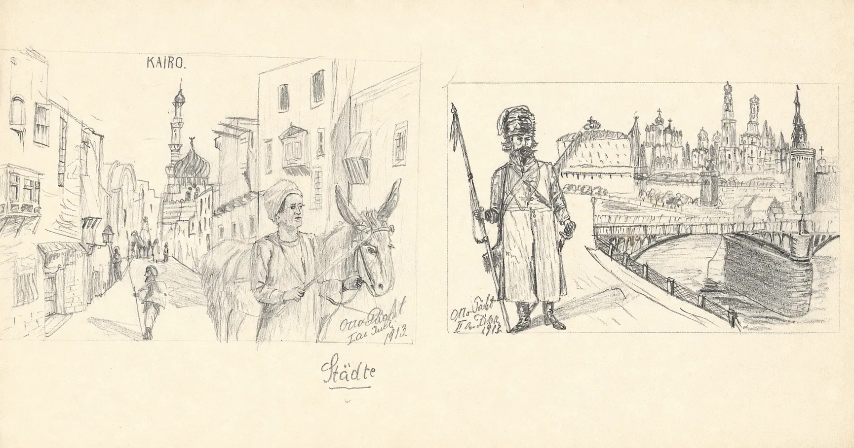 Städte, Skizzenbuch, Juli 1913